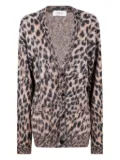 Laneus leopard-print button-up cardigan - Neutrals