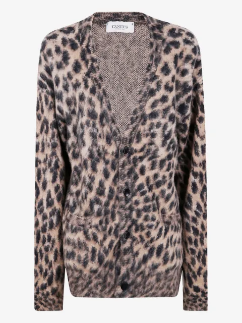 Laneus cardigan à motif léopard
