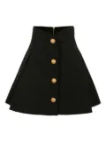 Balmain Kids gold-button pleated skirt - Black
