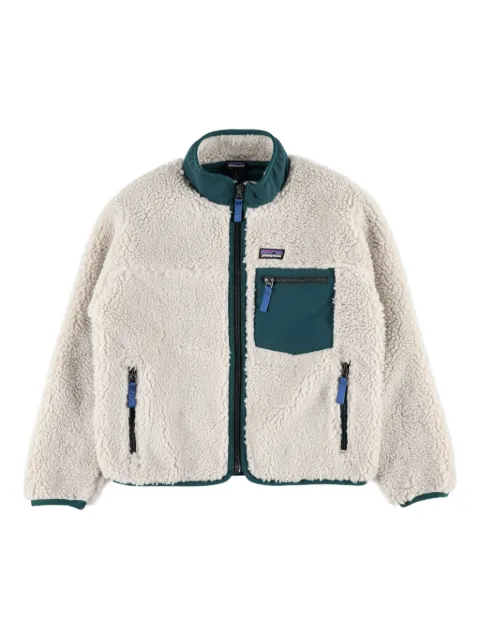 Patagonia Kids fleece-texture zip-up jacket