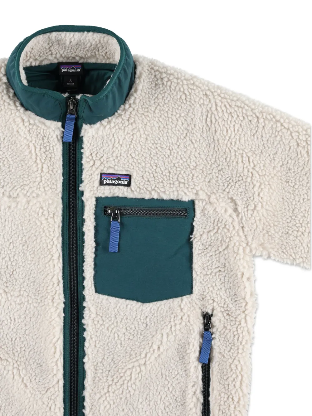 Patagonia Kids Jack met rits en fleece textuur Beige