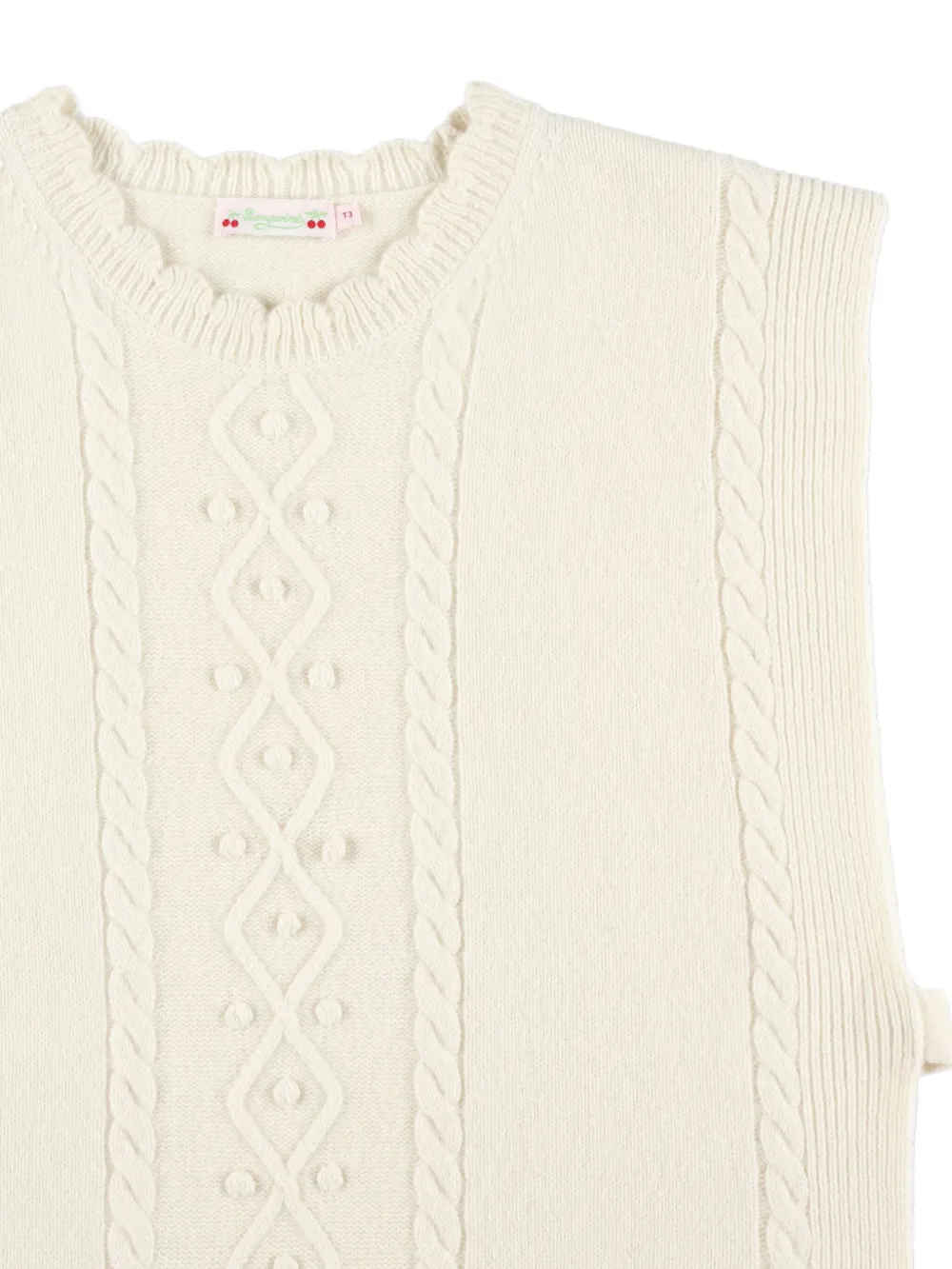 Bonpoint Cable-knit Vest In Neutral