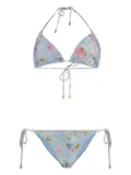 ZIMMERMANN floral-print triangle bikini - Blue