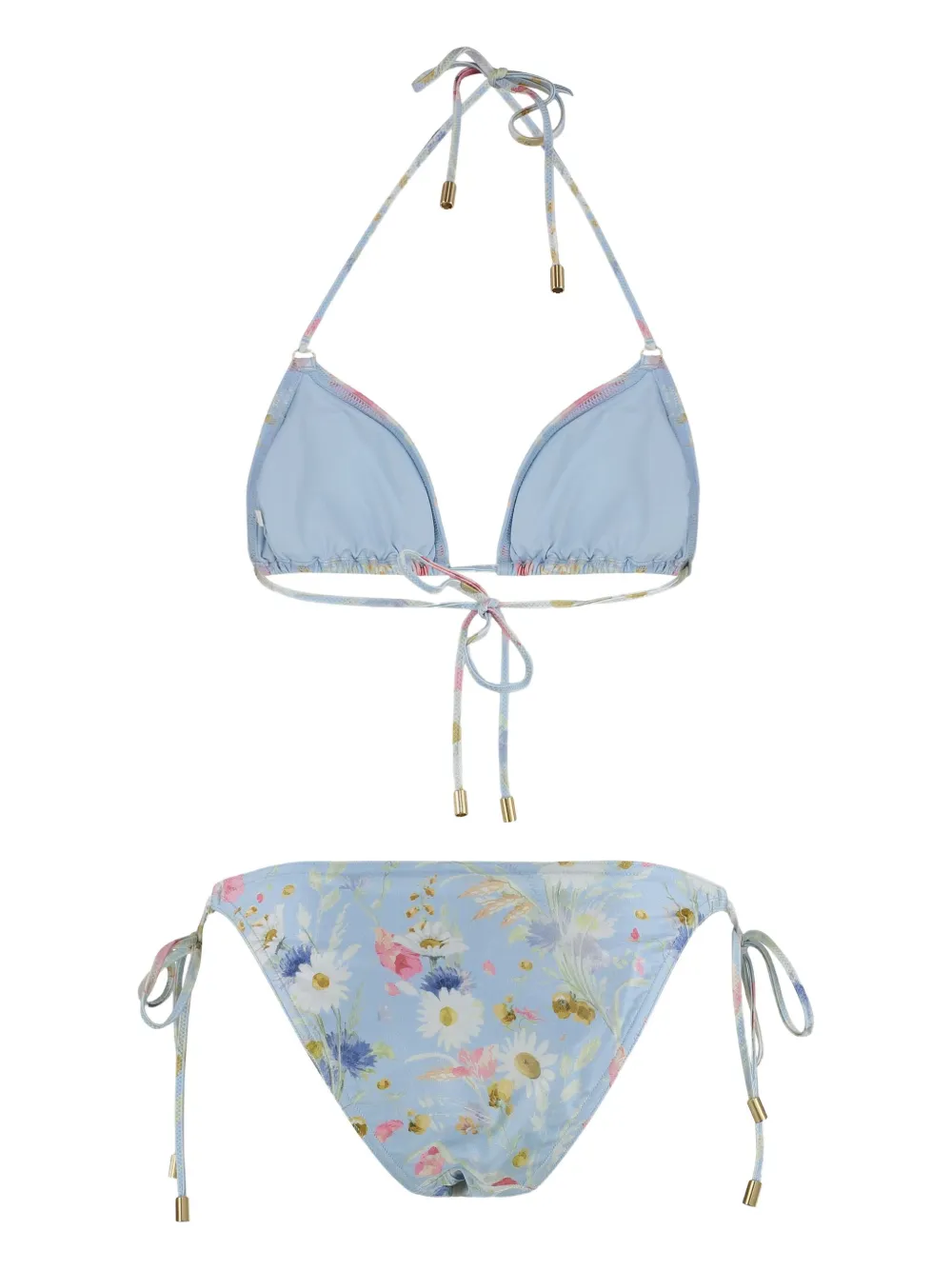 Zimmermann Lucky Triangle Bra Bikini In Blue