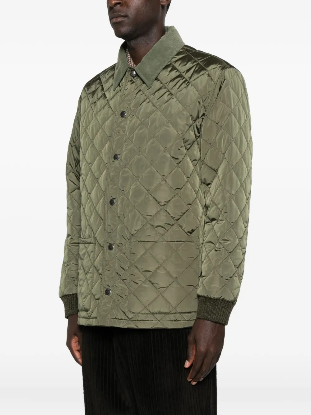 Prada Gewatteerd jack met diamantpatroon Groen