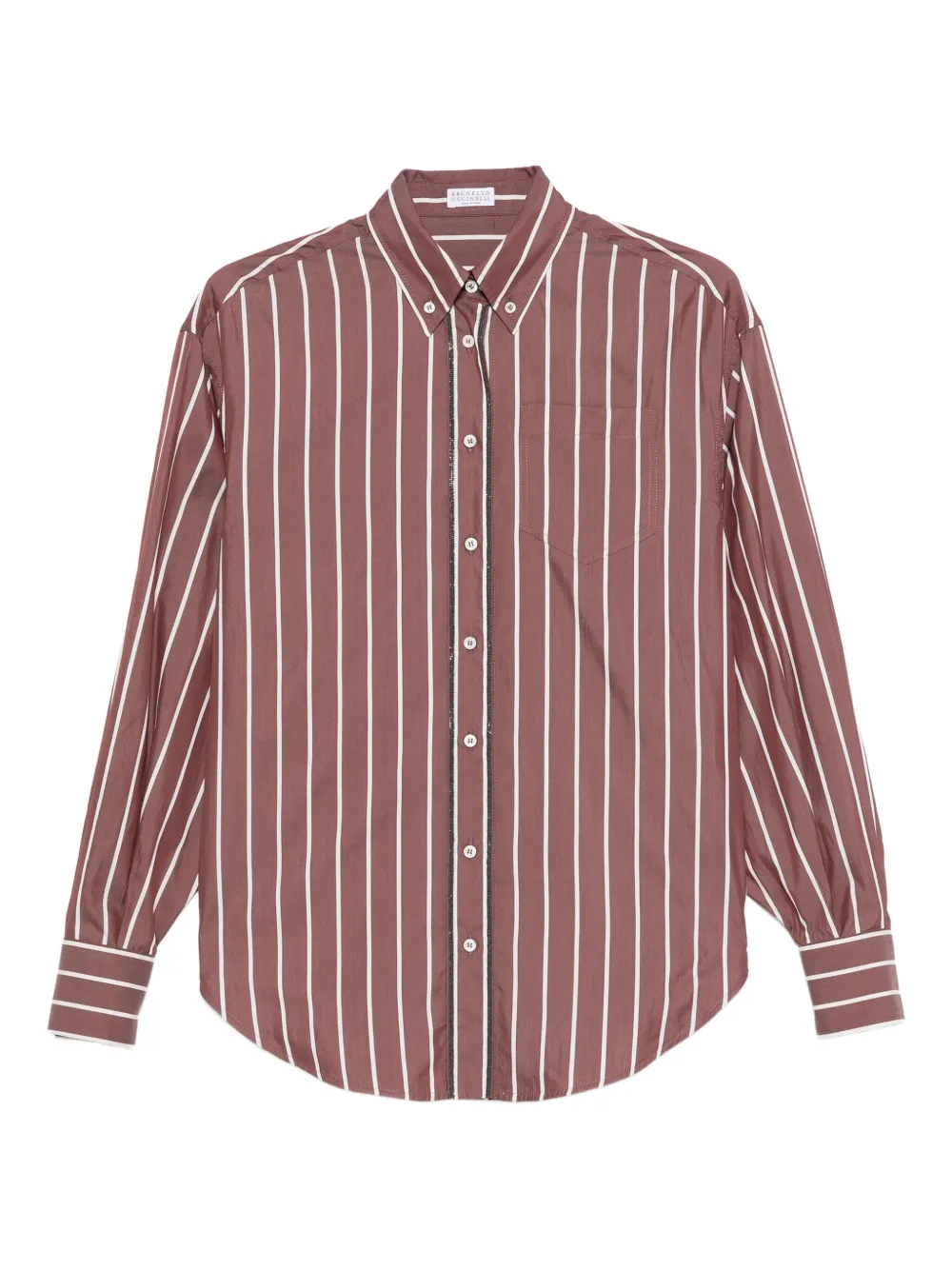 Brunello Cucinelli striped button-fastening shirt | Brown | Image 1