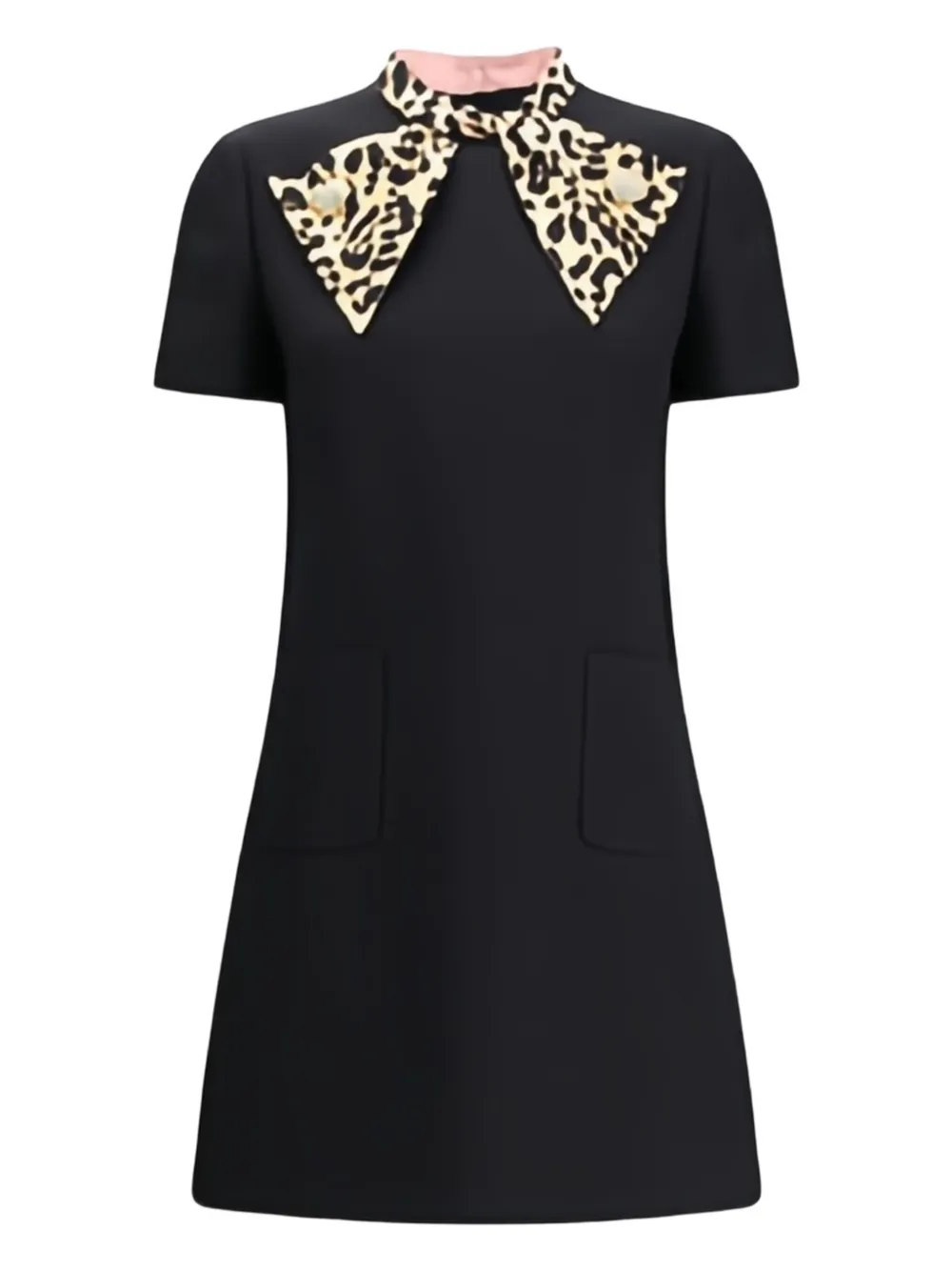 Valentino Garavani animal-print bow dress - ブラック Valentino Garavani animal-print bow dress - ブラック