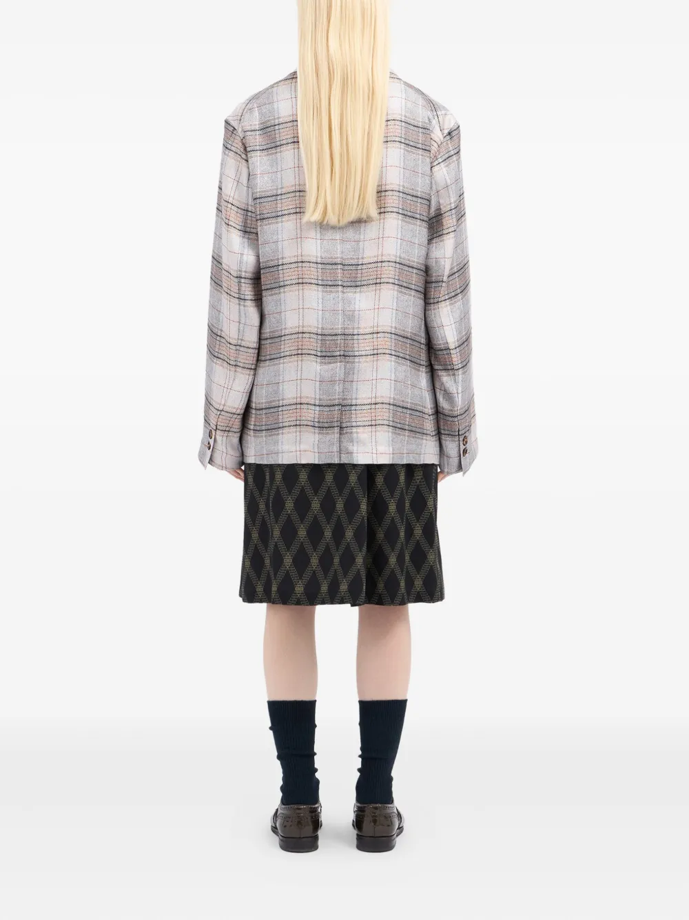 Pierre-Louis Mascia Geruite blazer met dubbele rij knopen Beige