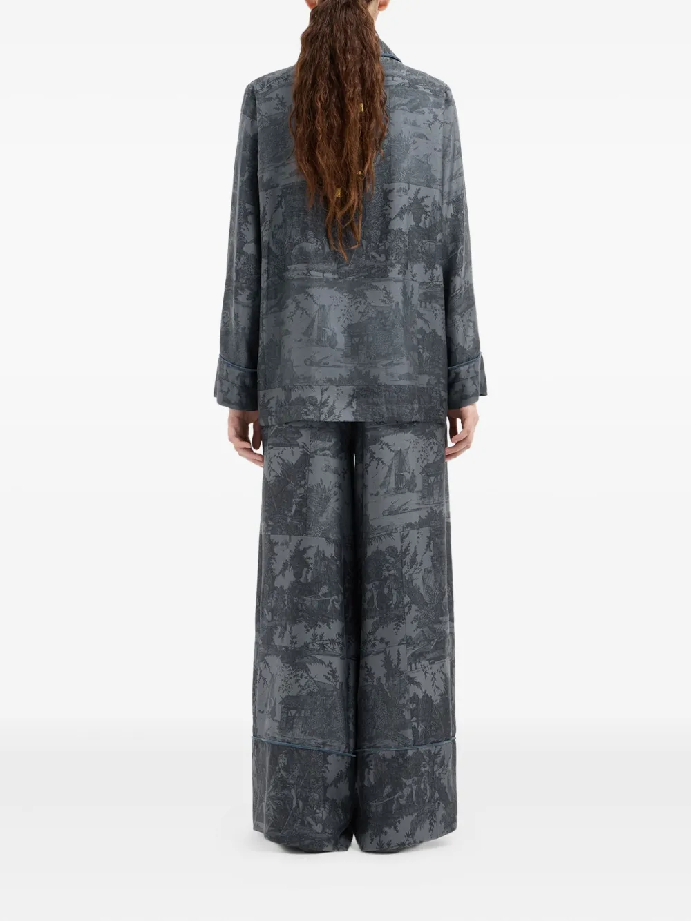 Pierre-Louis Mascia Pyjamashirt met print Grijs