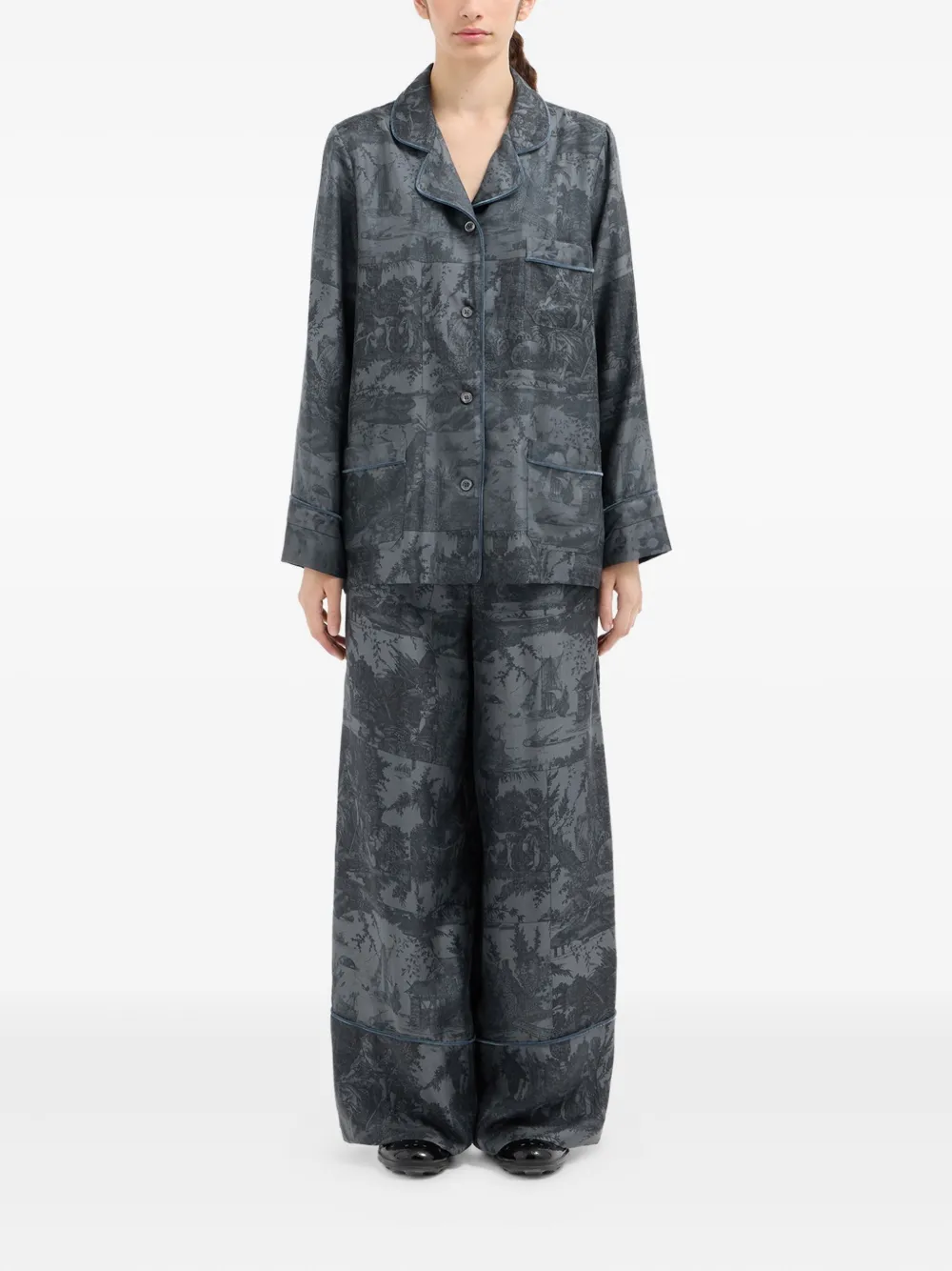 Pierre-Louis Mascia Pyjamashirt met print - Grijs