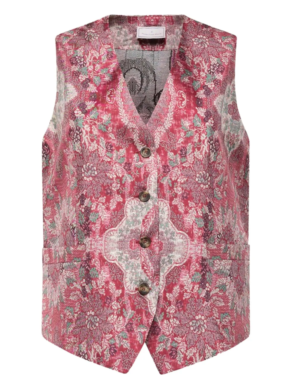 Pierre-Louis Mascia paisley-print buttoned vest | Pink | Image 1