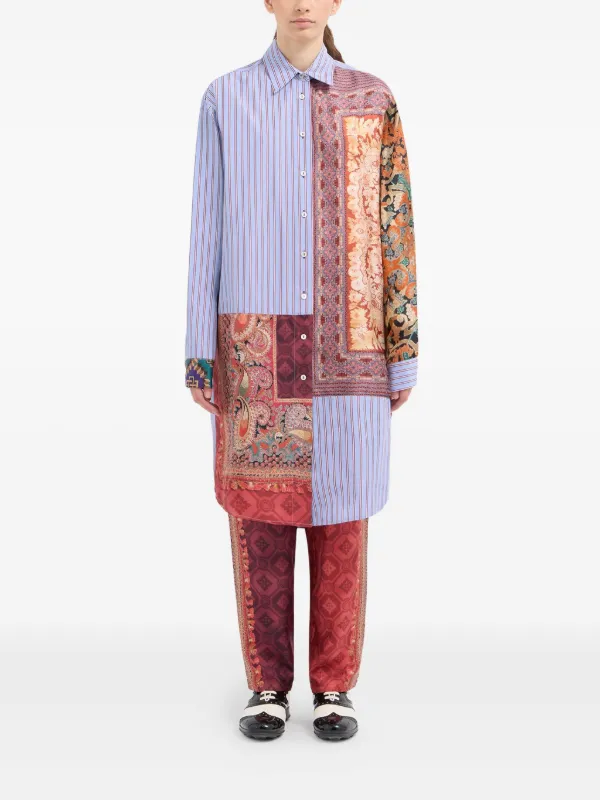 Pierre-Louis Mascia patchwork-design Shirt | Blue | FARFETCH