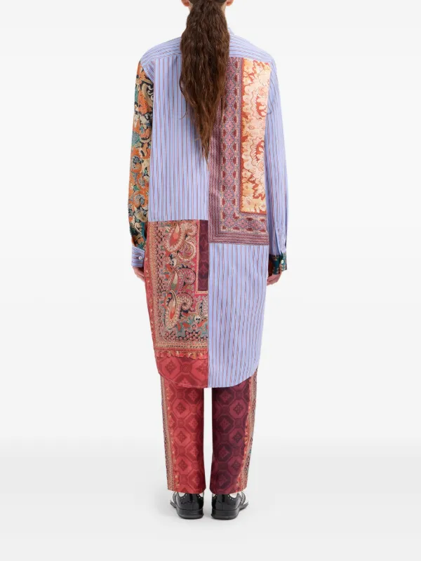 Pierre-Louis Mascia patchwork-design Shirt | Blue | FARFETCH