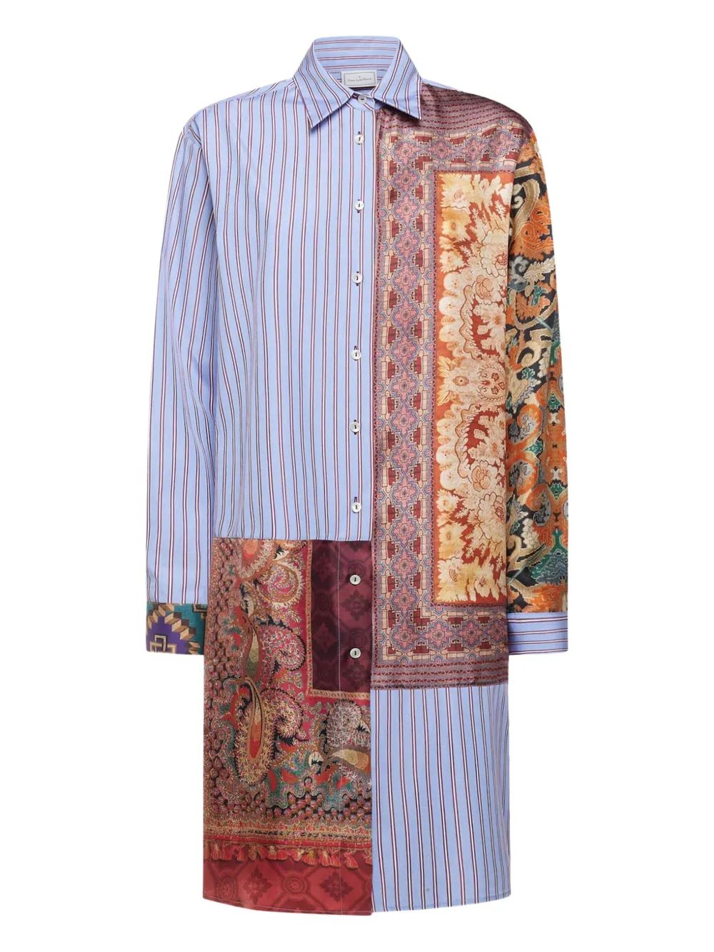 Pierre-Louis Mascia patchwork-design shirt | Blue | Image 1