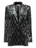 Pierre-Louis Mascia diamond-pattern velvet blazer - Black