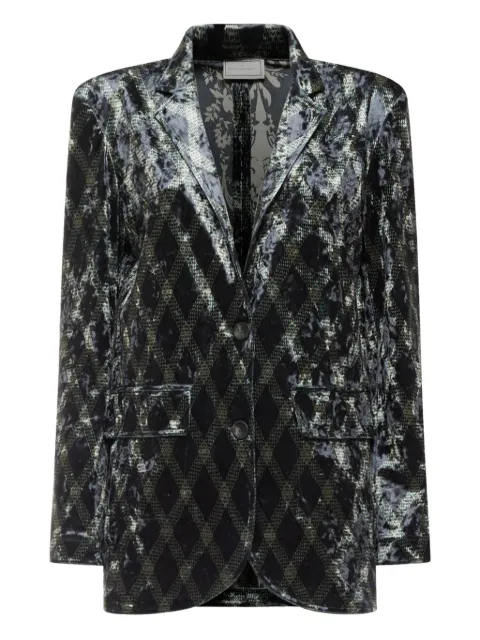 Pierre-Louis Mascia diamond-pattern velvet blazer