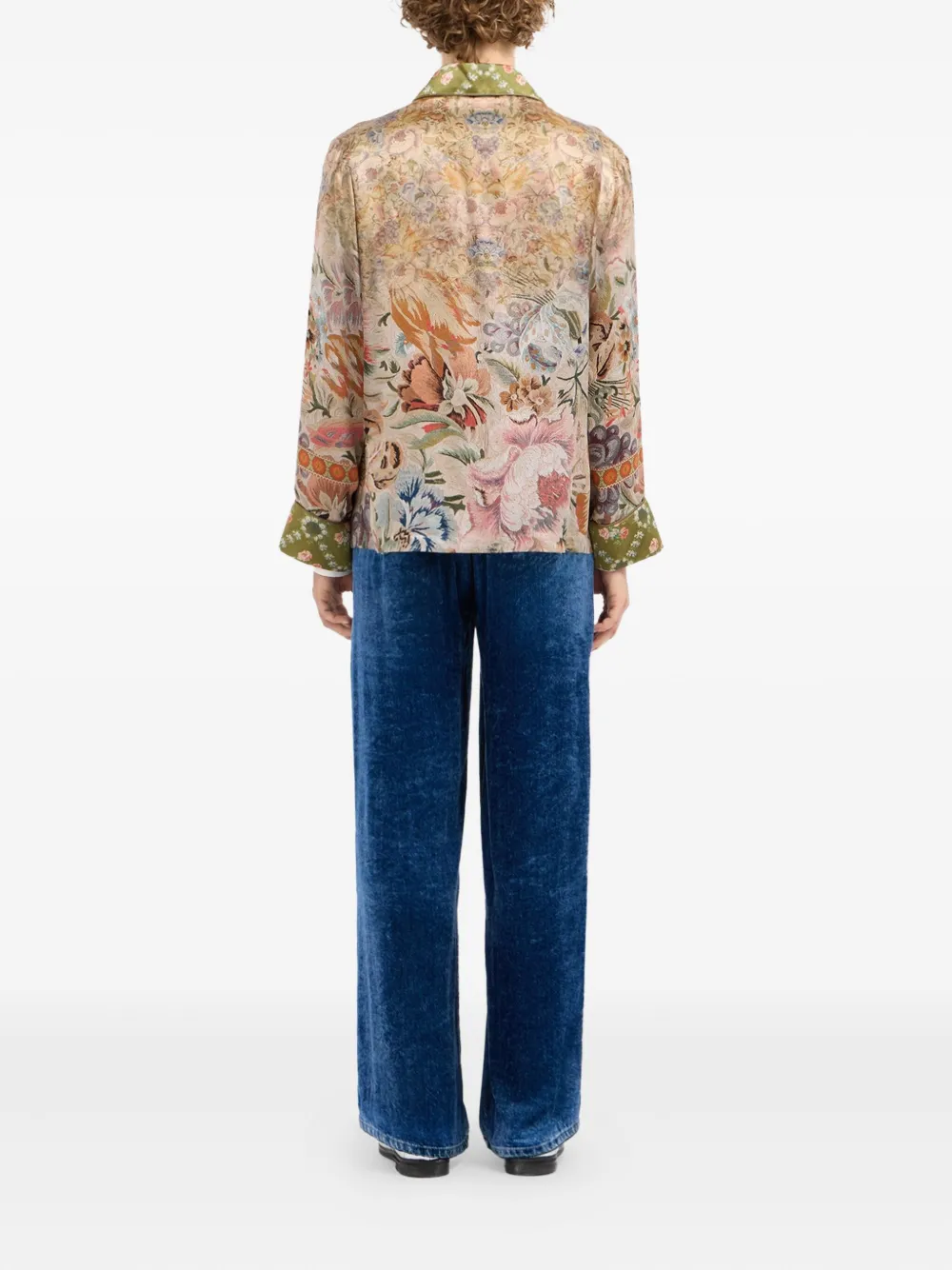 Pierre-louis Mascia Floral-print Double-breasted Jacket In Multi
