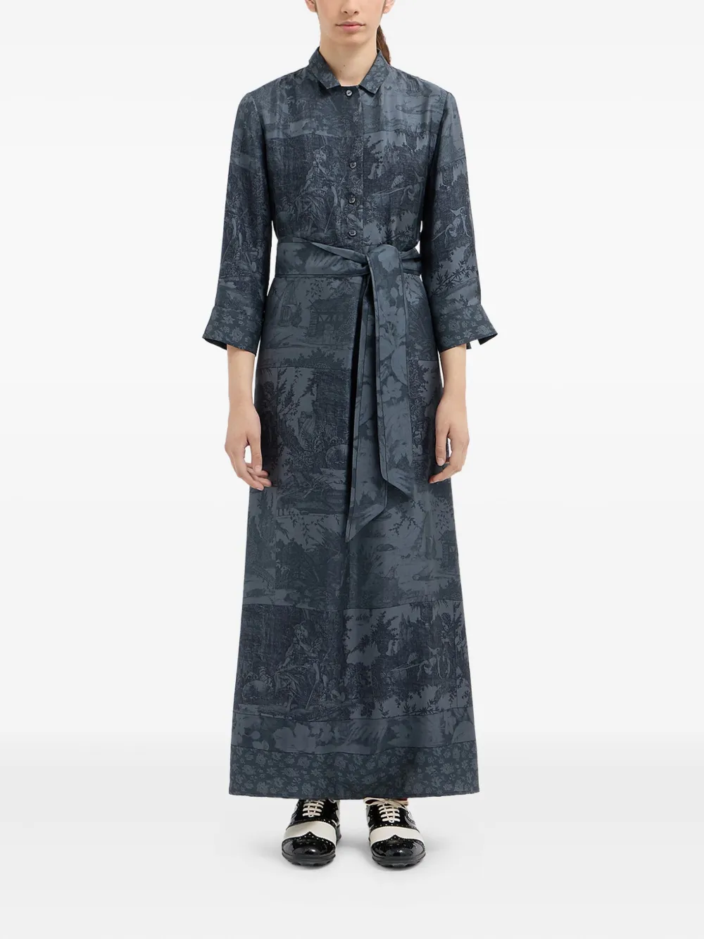 Pierre-Louis Mascia Maxi-jurk met landschapsprint - Blauw