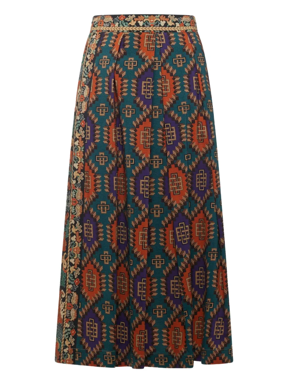 Pierre-louis Mascia Virgin Wool Pleated Skirt In Multi