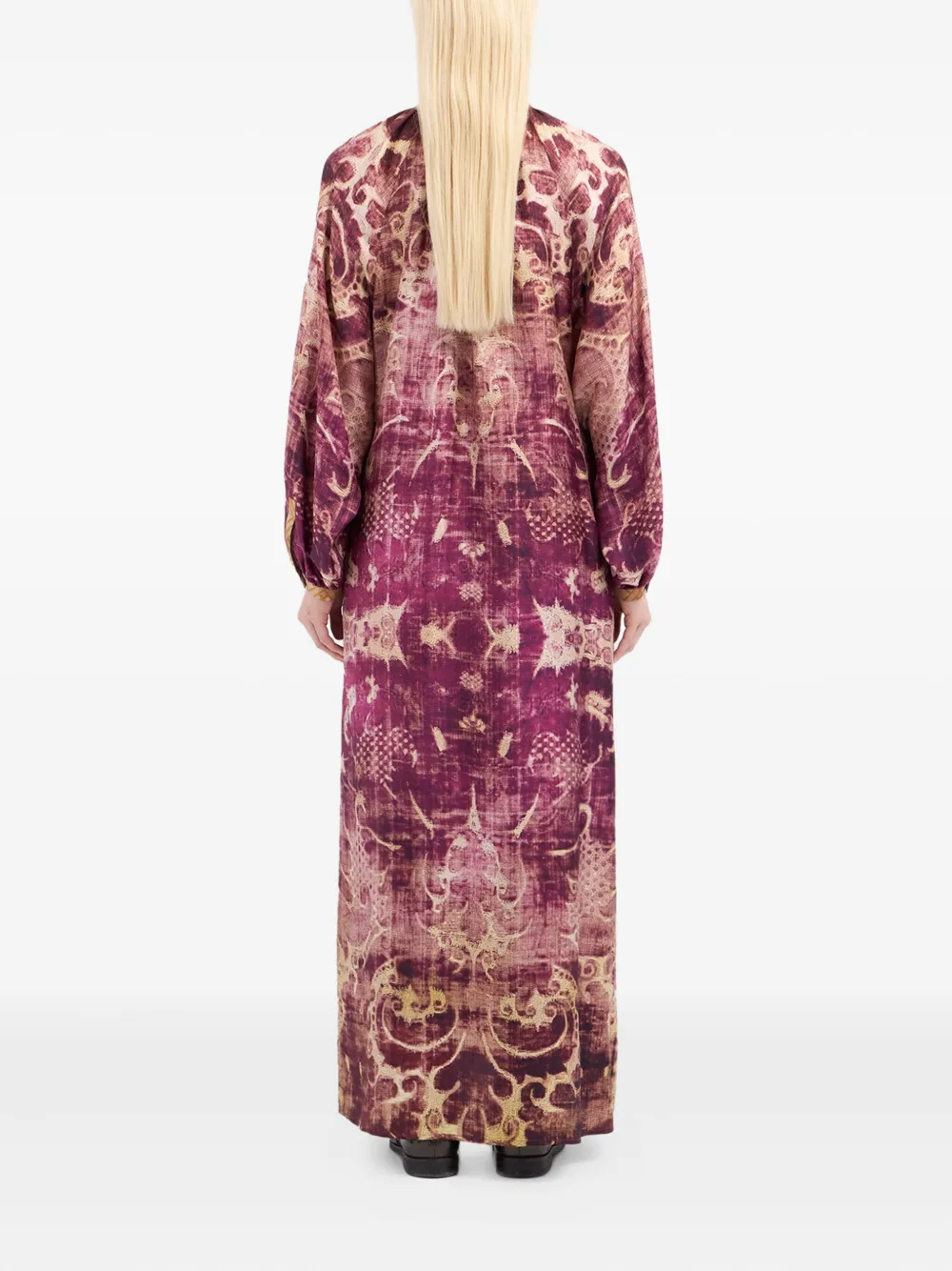 Pierre-louis Mascia Abstract-print Maxi Dress In Pink