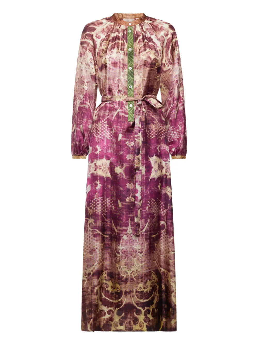 Pierre-louis Mascia Abstract-print Maxi Dress In Pink