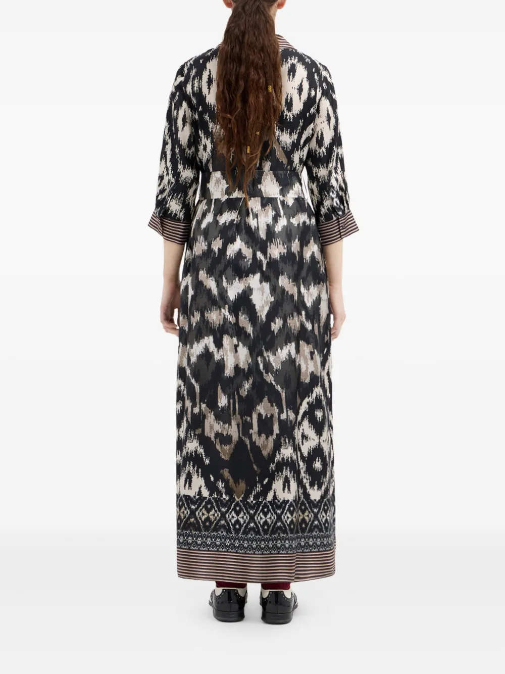 Pierre-louis Mascia Geometric-pattern Shirt Maxi Dress In Multi