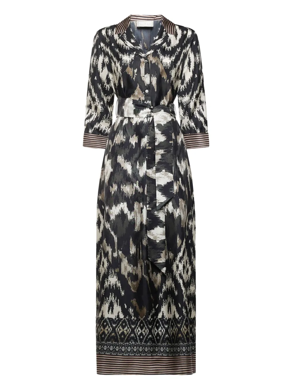 Pierre-louis Mascia Geometric-pattern Shirt Maxi Dress In Multi