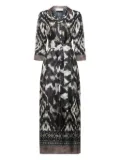 Pierre-Louis Mascia geometric-pattern shirt maxi dress - Black