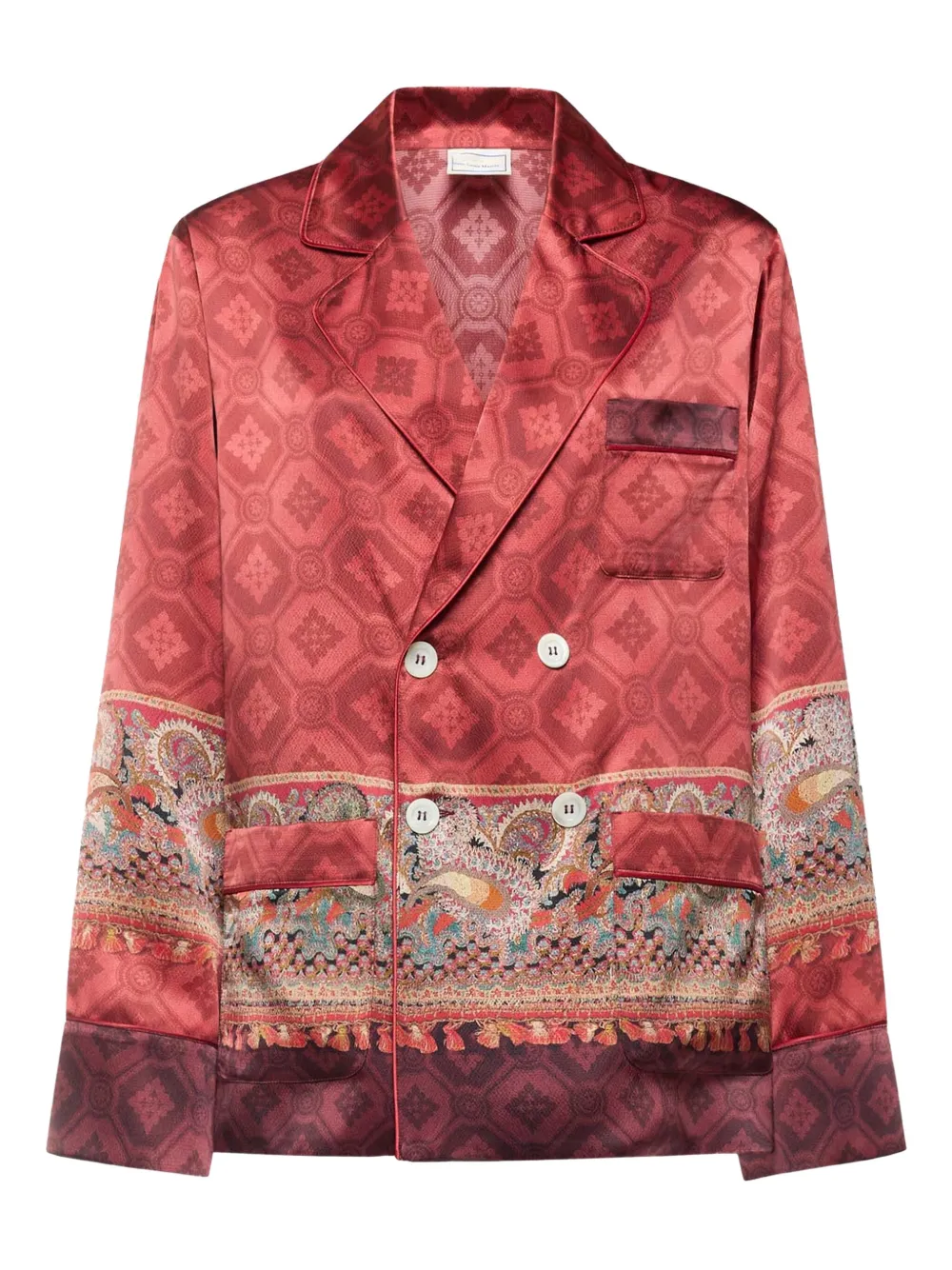 Pierre-Louis Mascia paisley-print double-breasted jacket | Pink | Image 1