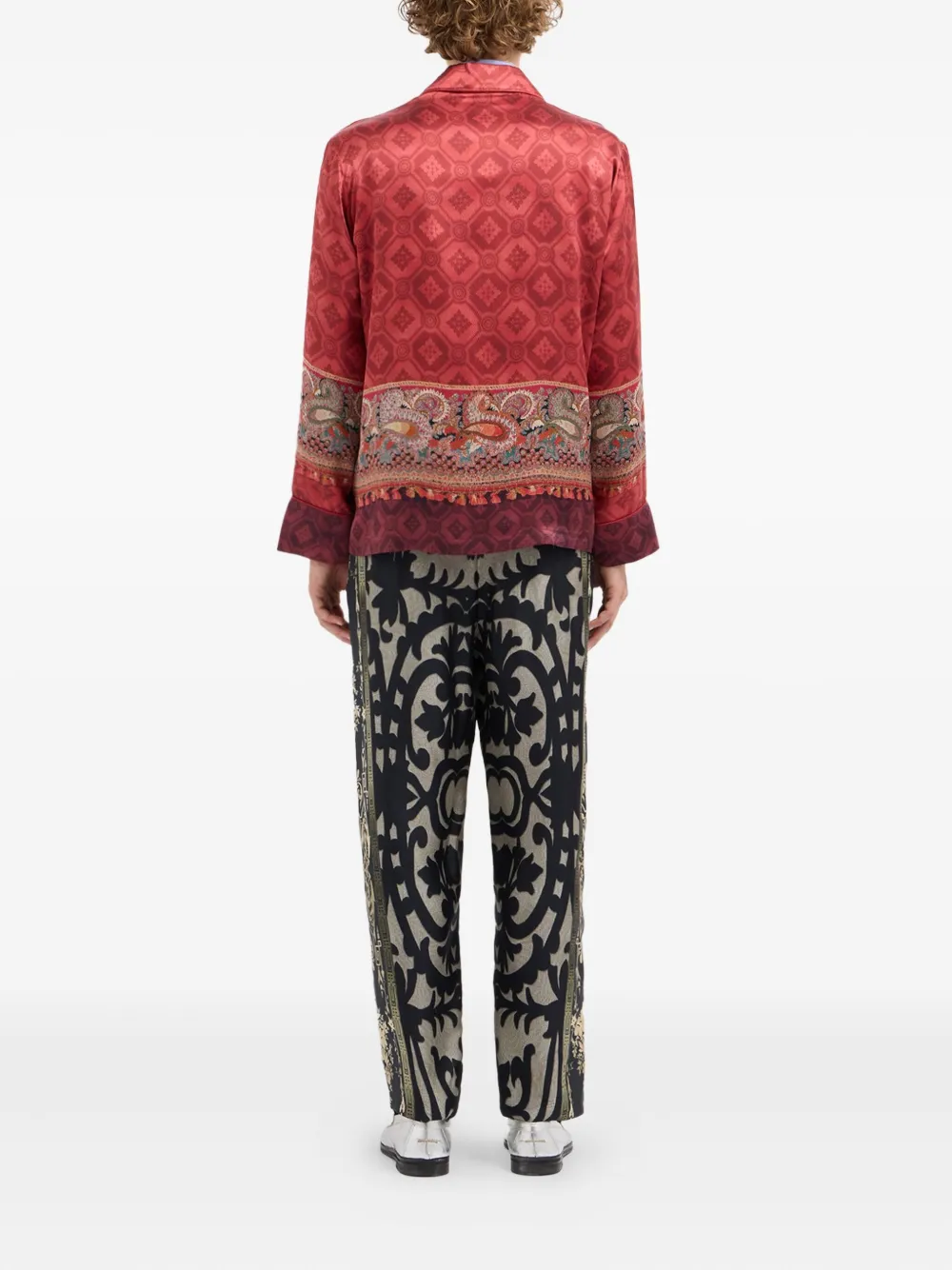 Pierre-Louis Mascia Jack met dubbele rij knopen en paisley-print Roze