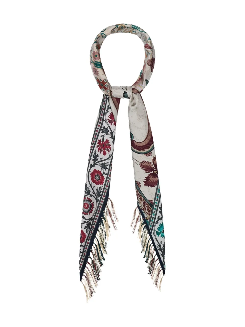 Pierre-louis Mascia Floral-pattern Fringed-edges Scarf In Multi