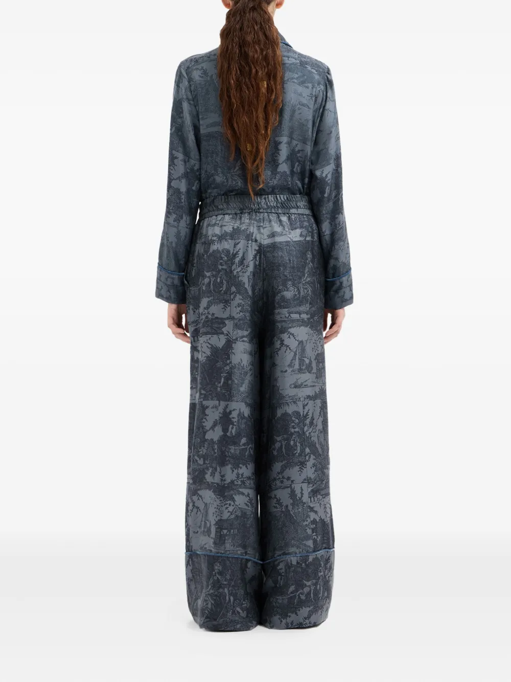 Pierre-louis Mascia Scenic-print Trousers In Multi