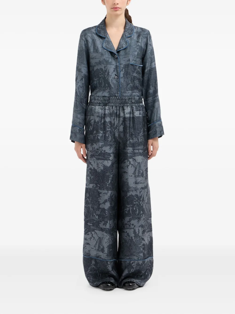 Pierre-Louis Mascia Broek met print - Grijs