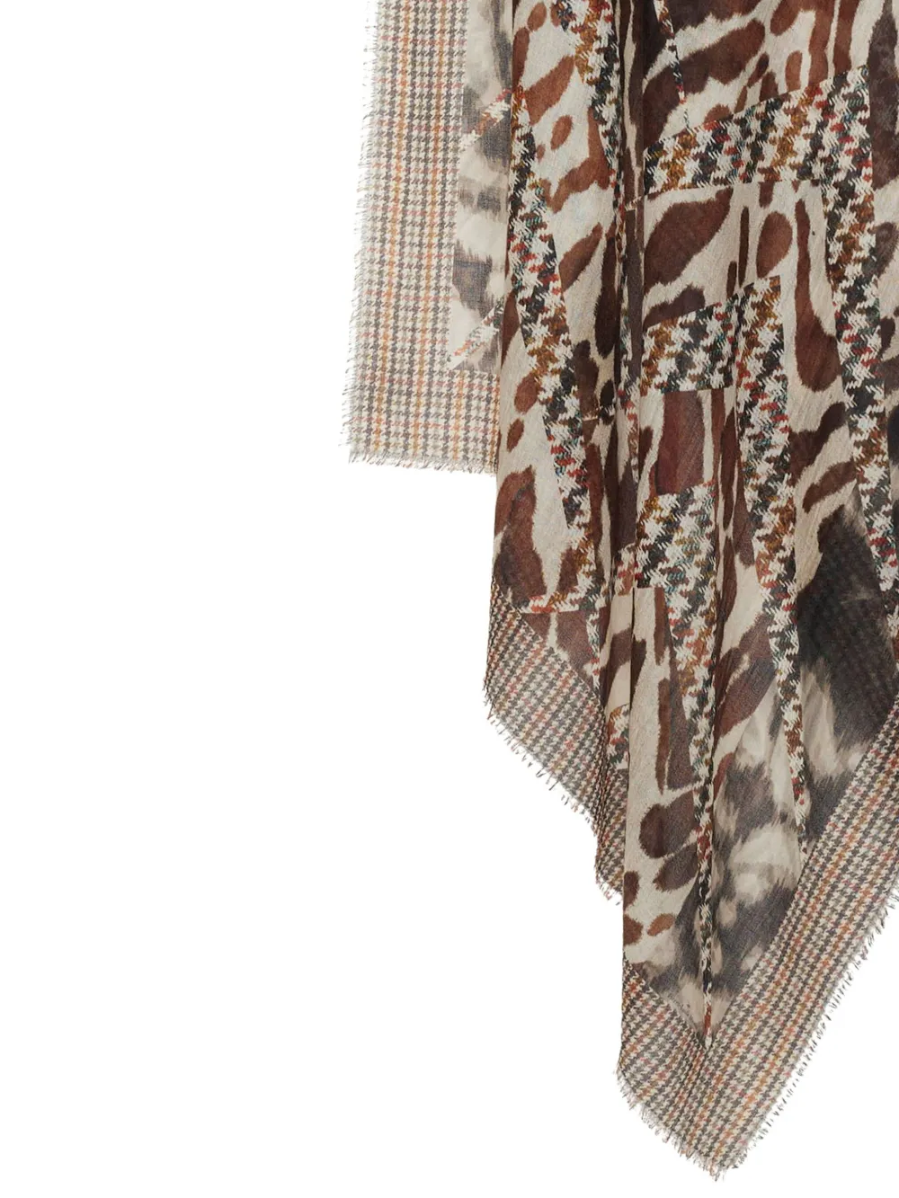 Pierre-Louis Mascia Sjaal met pied-de-poule print Bruin