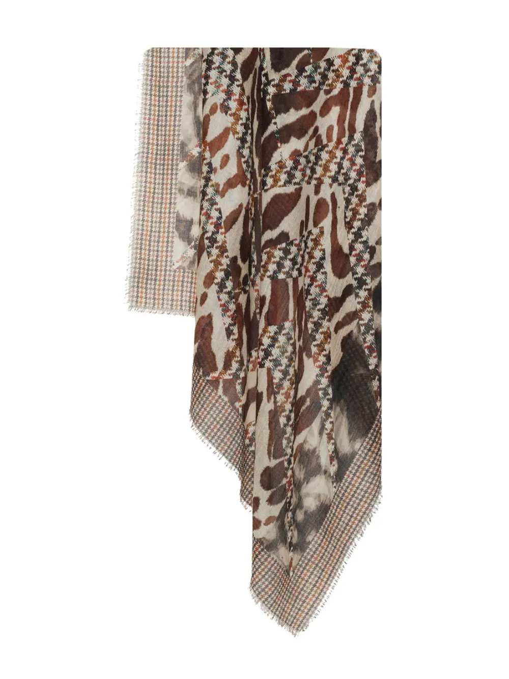 Pierre-Louis Mascia houndstooth-pattern scarf | Brown | Image 1