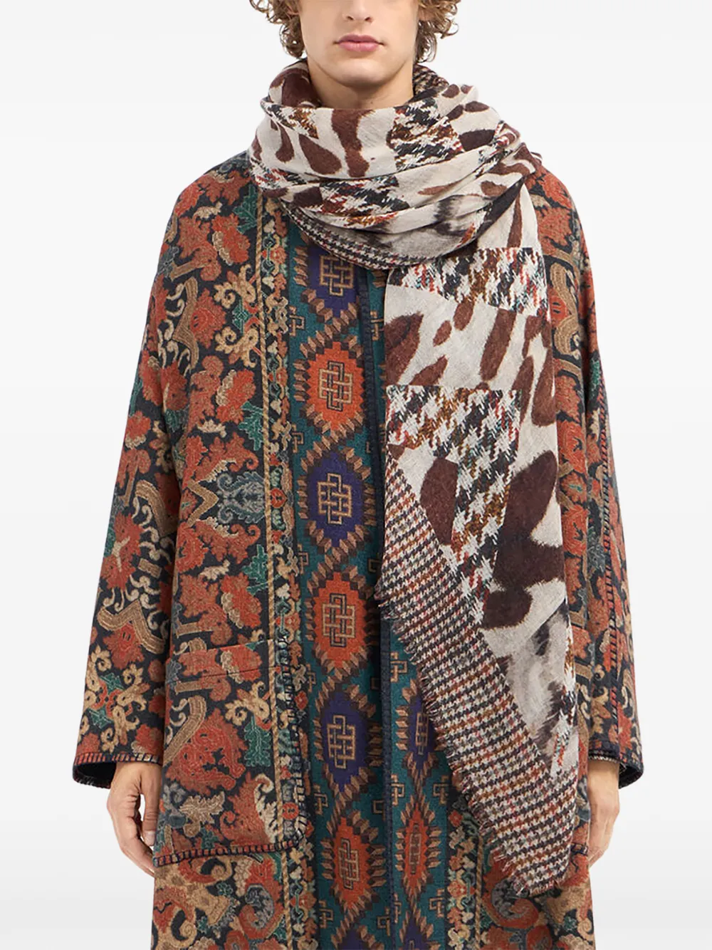 Pierre-Louis Mascia houndstooth-pattern scarf | Men | Image 2
