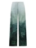 Pierre-Louis Mascia landscape-print trousers - Green