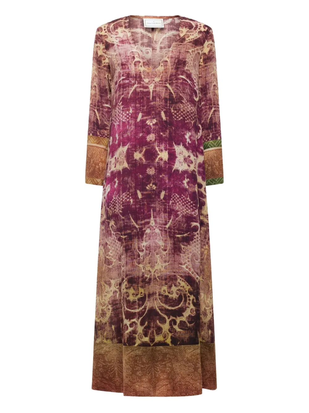 Pierre-Louis Mascia Abito lungo con stampa astratta - Rosa