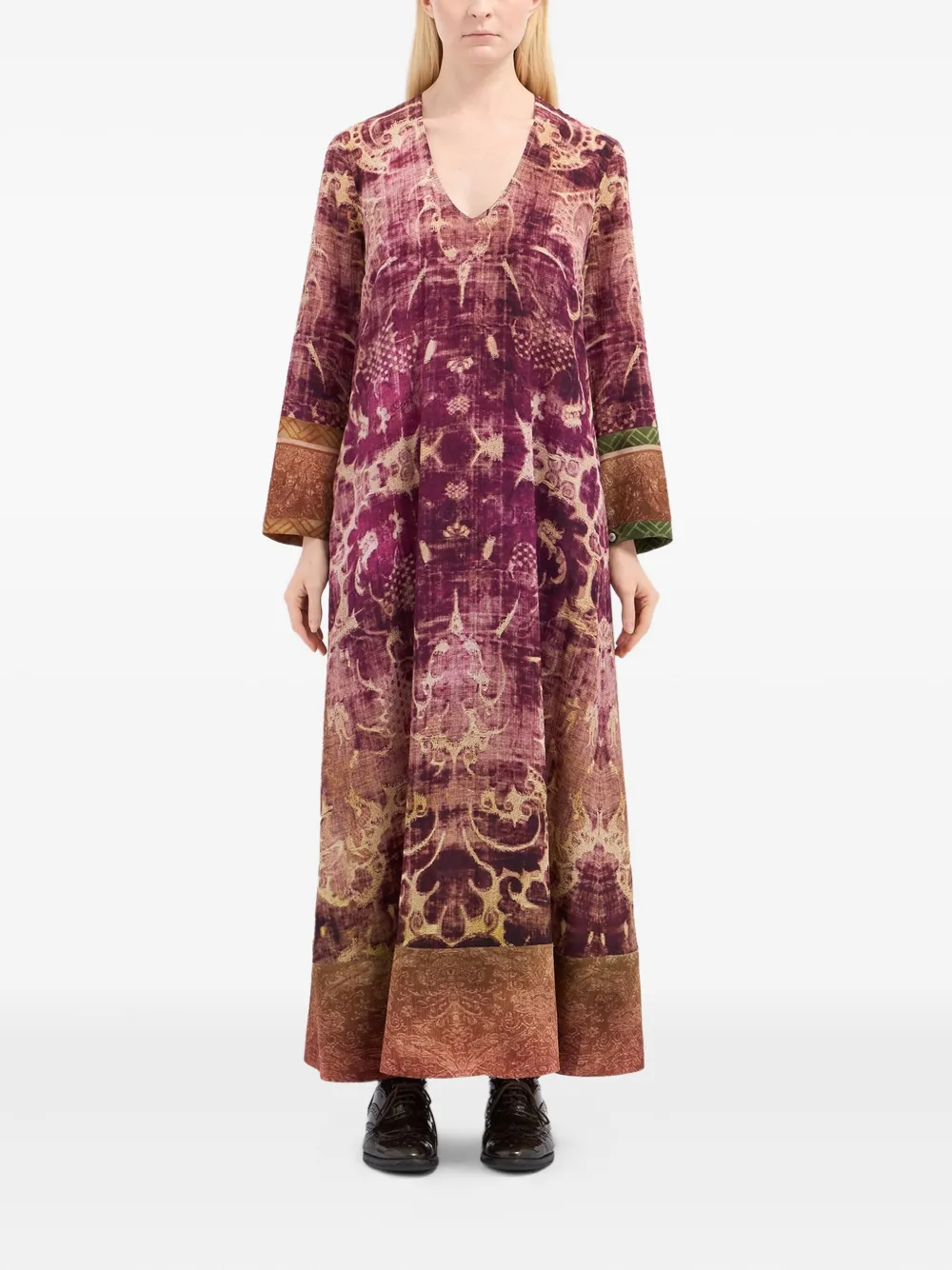 Pierre-Louis Mascia Maxi-jurk met abstracte print Roze