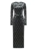 Pierre-Louis Mascia diamond-pattern maxi dress - Black