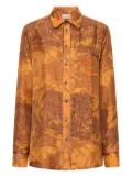 Pierre-Louis Mascia long-sleeve silk shirt - Brown