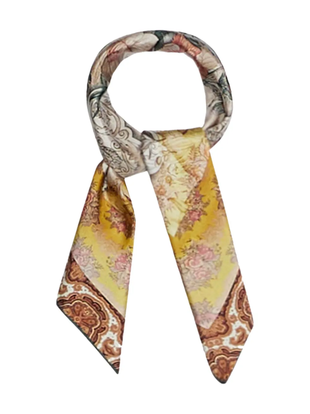 Pierre-louis Mascia Floral-print Silk Scarf In Yellow