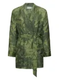 Pierre-Louis Mascia landscape-print silk robe - Green