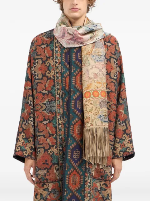 Pierre-Louis Mascia floral-tapestry fringe scarf