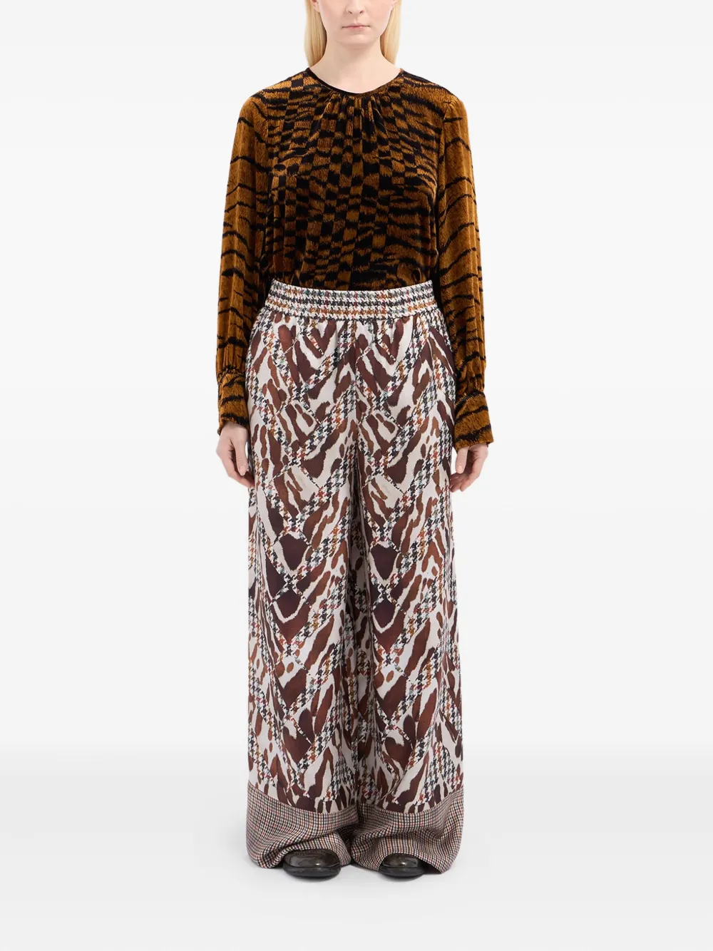 Pierre-Louis Mascia houndstooth-pattern trousers | Wide Leg Pants | Image 2
