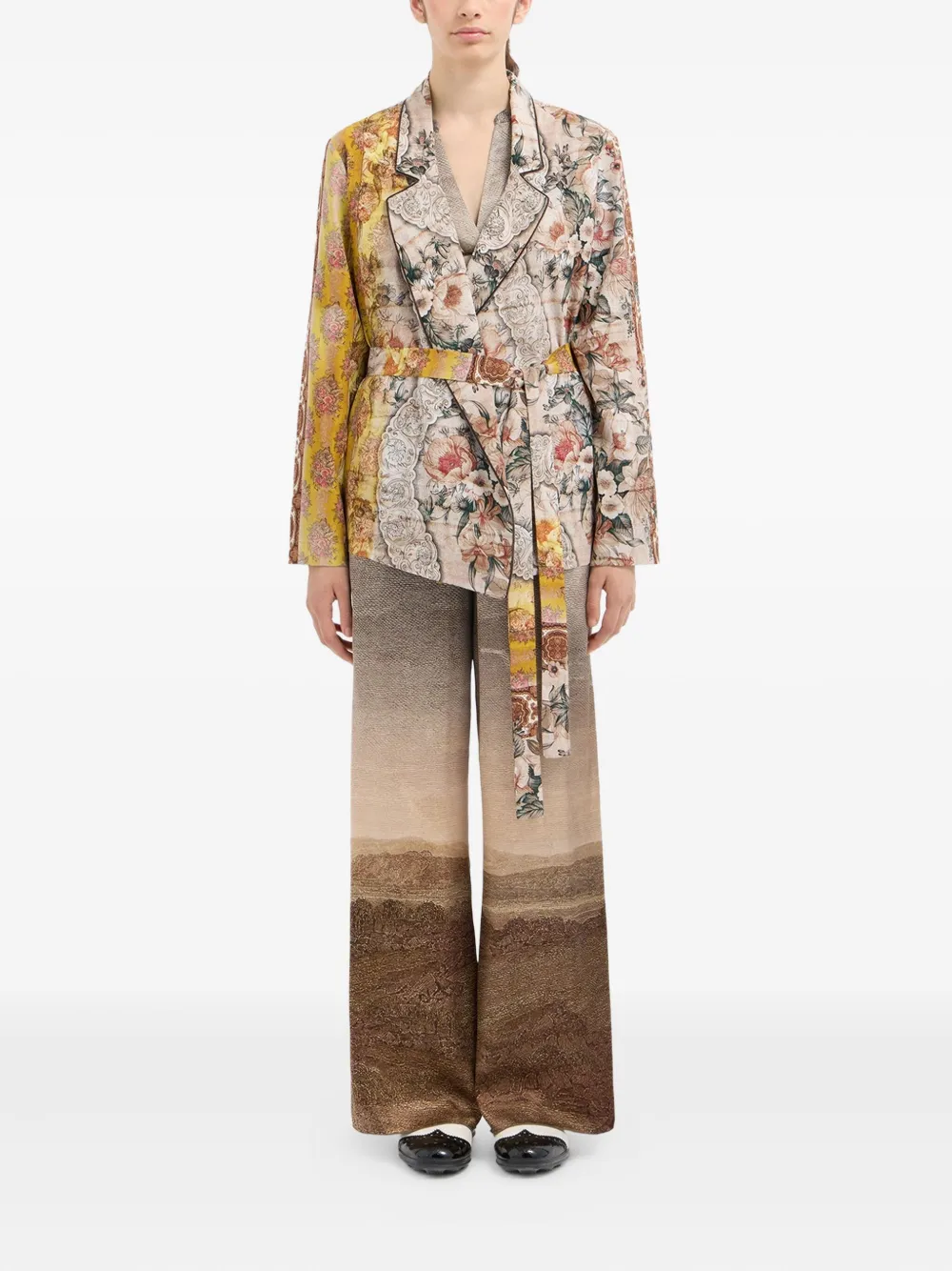Pierre-Louis Mascia floral-patchwork belted jacket | Fitted Jackets | Image 2