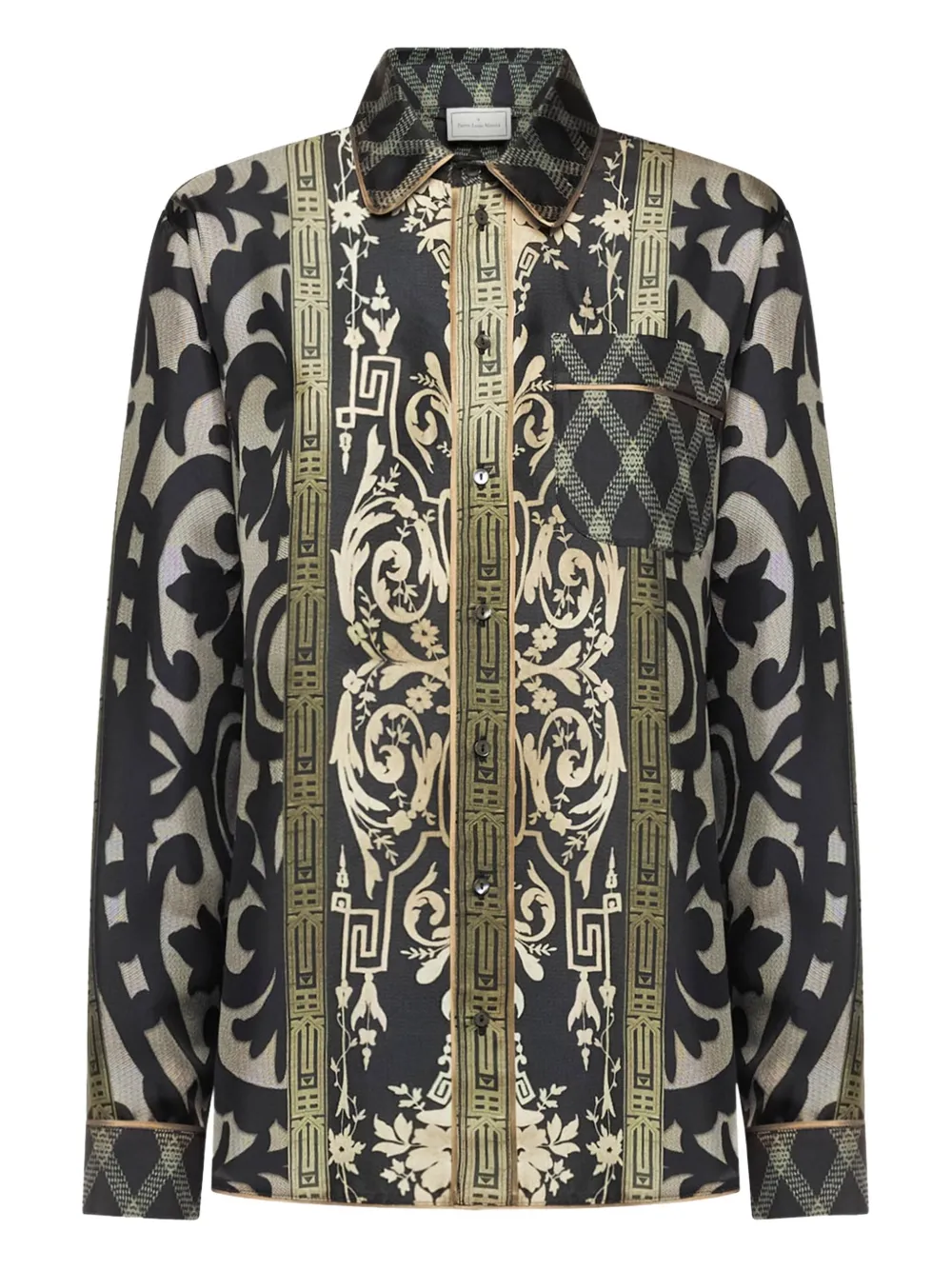 Pierre-Louis Mascia baroque-print silk shirt | Blue | Image 1