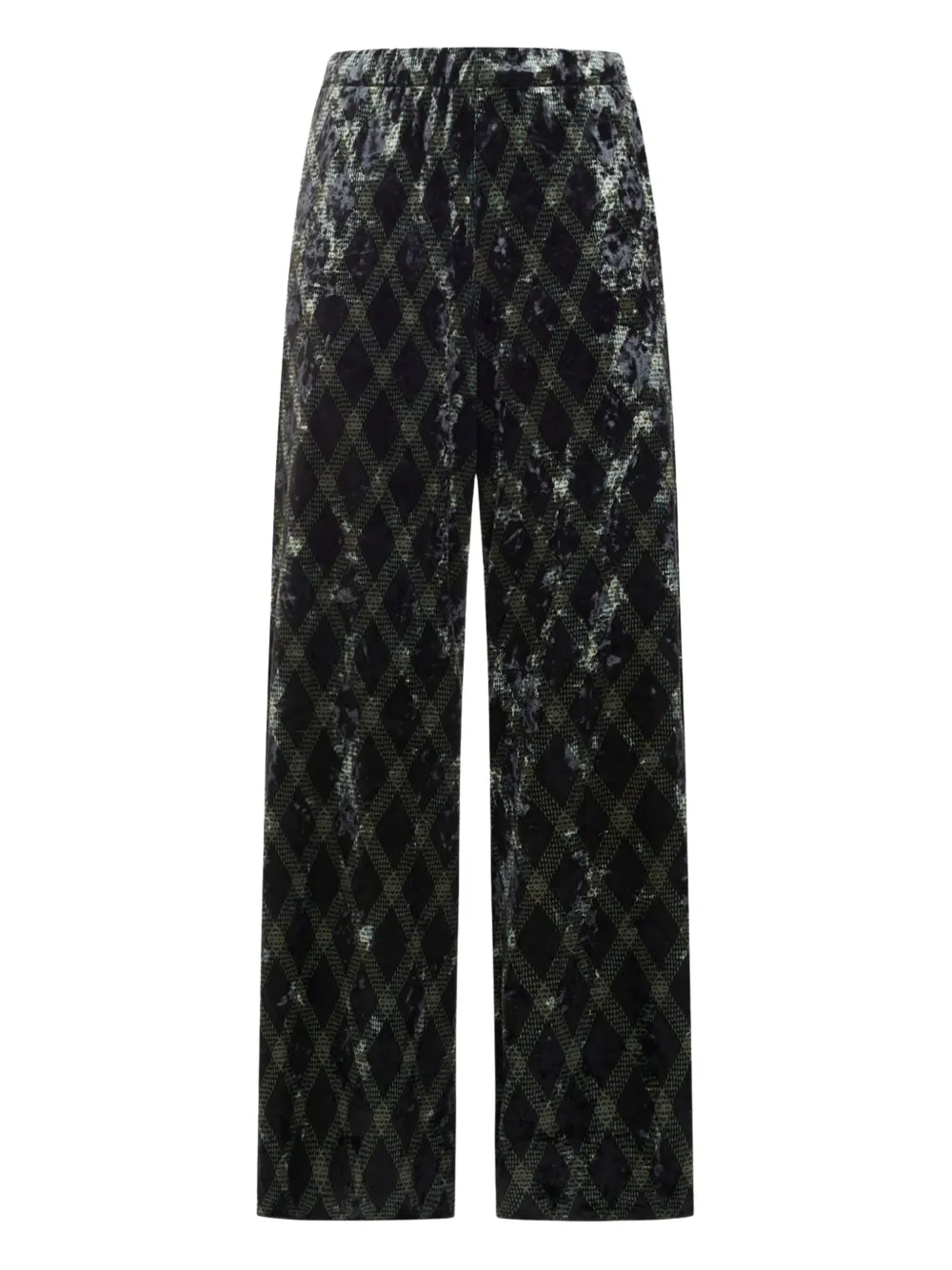 Pierre-louis Mascia Diamond-pattern Trousers In Black