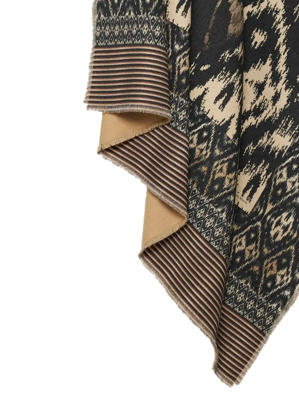 Pierre-louis Mascia Abstract-pattern Frayed Scarf In Black
