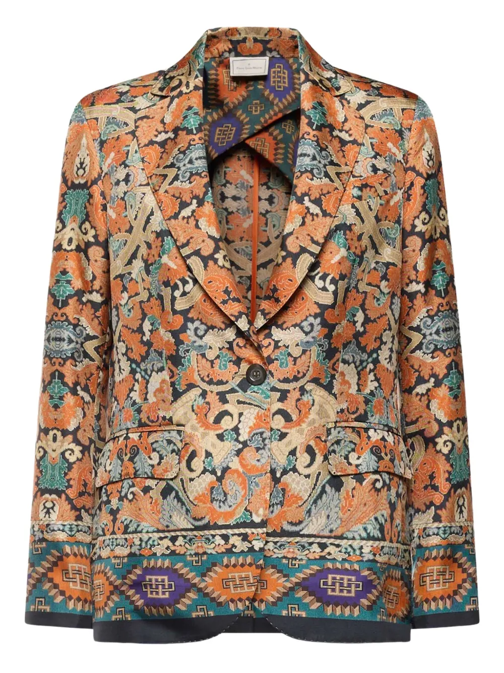 Pierre-louis Mascia Paisley-print Single-breasted Blazer In Brown
